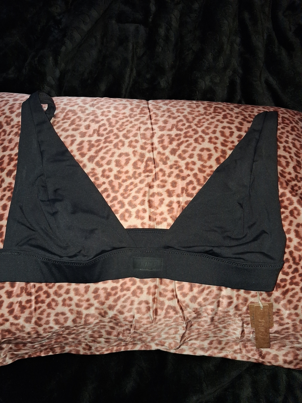 SKIMS Black Plunge Bikini Top